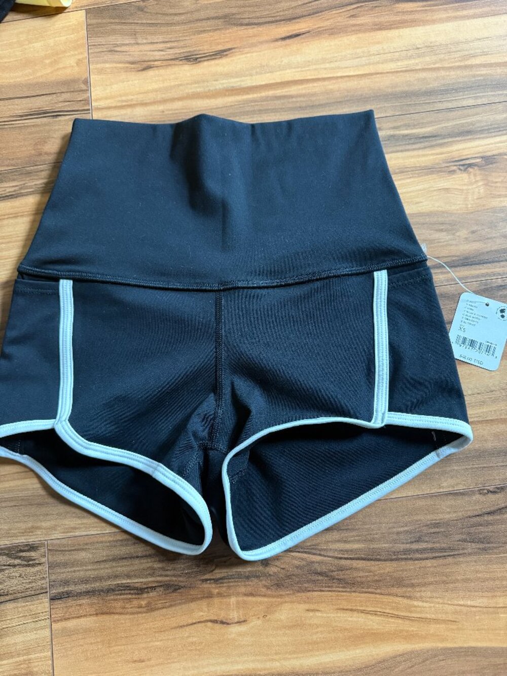 NWT Free People Movement Island Time Athletic Shorts in black and white